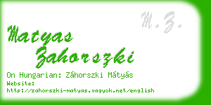 matyas zahorszki business card